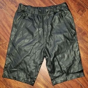 H&M DIVIDED PERFORATED FAUX LEATHER SHORTS